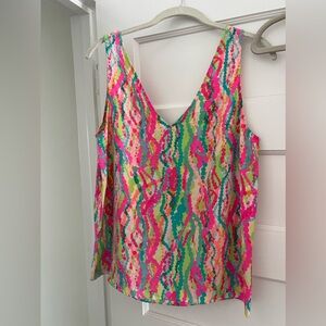 Lilly Pulitzer Pink Patterned Sleeveless Top/Blouse